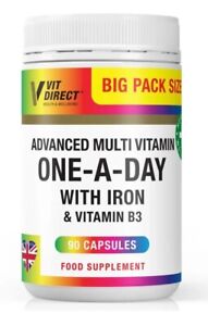 VIT DIRECT MULTI VITAMIN One A Day With Iron Magnesium And Vitamin B3 90 tabl.**