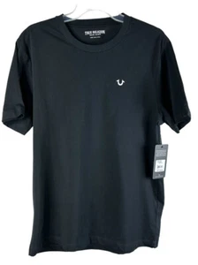 True Religion Buddha Logo Men’s T-Shirt Black White Sz L MSRP $69 Guitar Zen - Picture 1 of 7