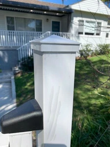 5x Caps WHITE Aluminum Post Cap 150mm x 150mm Fencing Capping - Picture 1 of 10