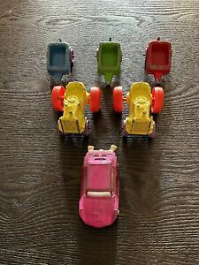 Lot of 6-Vintage Tootsietoy 1967 Farm Diecast Tractors & Wagons & Dune Buggy