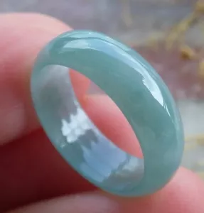 Video Certified Icy Green Natural A JADE Jadeite RING Circle NO.4 戒指 107826 - Picture 1 of 10