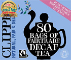 Clipper Tea Fairtrade Organic Decaf 80 Unbleached, Plastic-Free Bags, 232 g