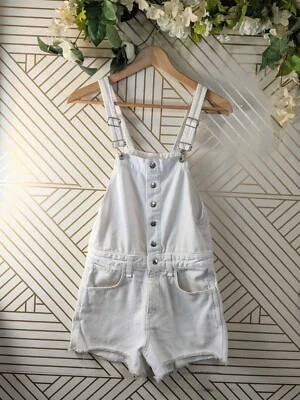 Rag And Bone Women's Denim Romper White Short Overalls Size Extra Small - Image 1 of 4