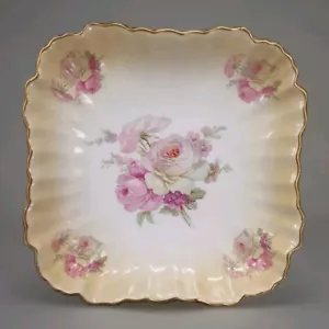 VINTAGE OLD FOLEY JAMES KENT LTD STAFFORDSHIRE ENGLAND DISH ROSE DESIGN 19.5CM - Picture 1 of 9