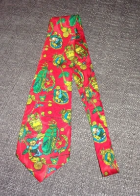 Gravata de golfe Picasso feita à mão tema Garfield excelente estado - Imagem 1 de 4