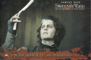 Sweeney Todd, The Demon Barber Movie, Postcard Ad, Johnny Depp, 2007, unused - Picture 1 of 2