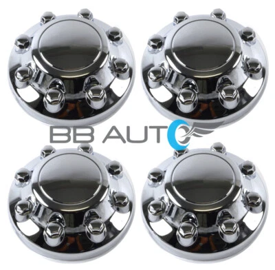 NEW 8 LUG 18" CHROME WHEEL CENTER CAPS SET FOR 2014-2018 DODGE RAM 2500 3500 SRW - Image 1 of 4
