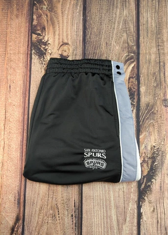 San Antonio Spurs Embroidered Pro Edge Basketball Warmup Button Pants Size XL Cover