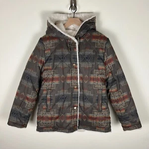 Pendleton Revesible Plush Faux Fur Aztec Printed Coat Women's Large 24x28 - Picture 1 of 11
