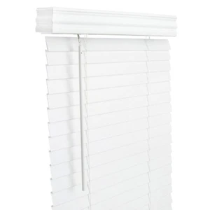 Lotus & Windoware 2" Faux Wood White Blinds, 59" x 72" NEW Corded FC5972WH - Picture 1 of 2