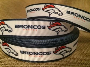 1 Yard 7/8" DENVER BRONCOS Inspired Grosgrain Ribbon - # 1 - Picture 1 of 1