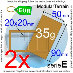 2x MDF Movement Tray 4x2 2x4 (E 0mm) 20mm Square Base War Hammer 40k Bandeja - Imagen 1 de 7