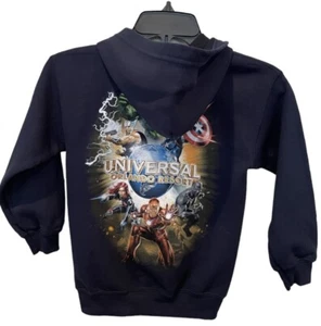 Universal Studios Jacket Boys XS Hoodie Navy Marvel Hulk Captain America - Picture 1 of 12