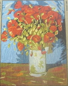 Vase Of Poppies Van Gogh Tapestry Needlepoint Canvas Collection D'Art - Picture 1 of 1