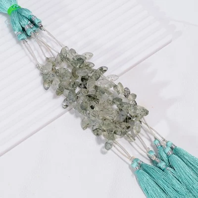 Abalorios facetados con forma de marquesa de ágata de musgo 12X5X4 mm hilo 4" UGB-877 Foto 1 de 4