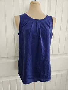 Loft royalblau Shell Tank Top Plissee U-Ausschnitt Relaxed Fit Gr. S - Bild 1 von 7