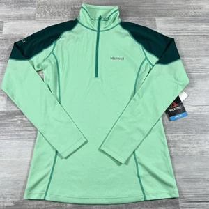 Marmot Women's Medium ThermalClime Pro Light Sweater 1/2 Zip E12800 Green Frost - Picture 1 of 11