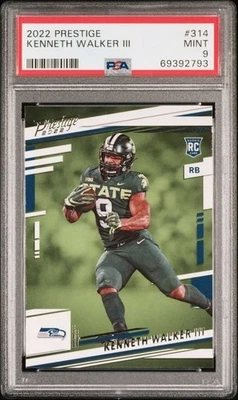 2022 Prestige Kenneth Walker III ROOKIE RC #314 Seattle Seahawks PSA 9 MINT - Image 1 of 2