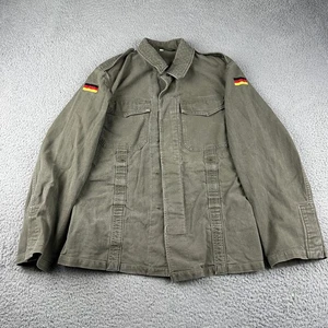 Vintage German Moleskin Army Jacket Adult Size 1 Olive Green Military 80s - Picture 1 of 8