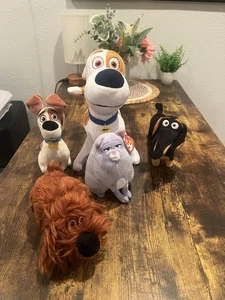 Secret Life of Pets Lot Of Buddy Duke Chloe Max TY Beanie Plush + 12” Max - Picture 1 of 19