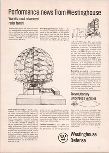 Westinghouse Air Defense Traffic Control Radar Vintage Print Ad 1975 - Picture 1 of 5