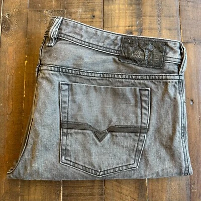 Pantalones de mezclilla Diesel Zatiny Bootcut para hombre 40x31,5 gris 008WM botón mosca bigotes Foto 1 de 4