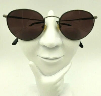 Vintage Guy Laroche GL 101 Brown Green Metal Oval Sunglasses FRAMES ONLY - Image 1 of 4