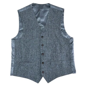 Harris Tweed 100% Wool Waistcoat Blue Mens Small - Picture 1 of 8