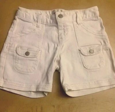 Old Navy 女孩 100% 棉白色短裤 10 状况完好 可调腰围 — 第 1/3 张图片