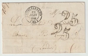 Francia cubierta sin sello - 1851 Castelsarrazin - Brocas - Texto - XF - Cubierta1093 - Imagen 1 de 4