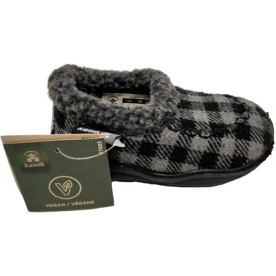 Zapatillas Kamik Acogedoras Cabina 2 Mocasines Niños Pequeños 6 Cuadros Negro, Gris Foto 1 de 3