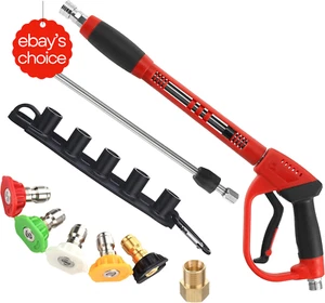 High Pressure Washer Gun Wand 40" Spray Nozzles M22 Fittings 5000 PSI Heavy Duty - Picture 1 of 12