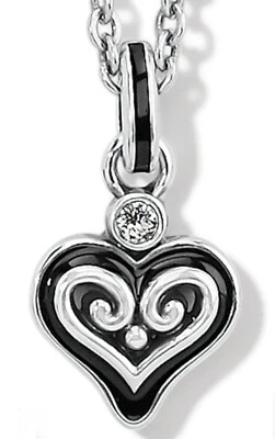 Брайтон серебро черная эмаль кристалл Alcazar Mystique сердце подвеска ожерелье с Ярлыками - Изображение 1 из 4