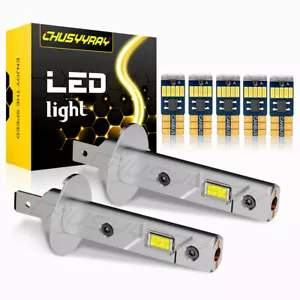 Pair H1 LED Headlight High Beam For Ford C-Max 2013 2014 2015 2016 2017 2018 - Picture 1 of 19