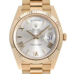 Rolex Día Fecha 40 228238 Plata Roma Número Aleatorio Segunda Mano para Hombre - Imagen 1 de 11