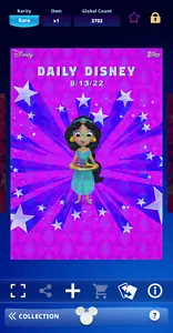 Topps Disney Collect DIGITAL Daily Aug 13 Refractor Princess Jasimin Aladdin - Picture 1 of 3