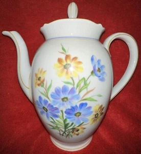 "Tetera floral colorida Schumann Bavaria de 9,5"" de alto firmada excelente! - Imagen 1 de 9