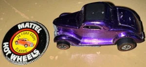 Vintage 1969 Hot Wheels Redline Purple Classic '36 Ford Coupe & Button Rare - Picture 1 of 4