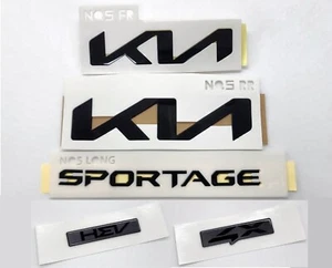 OEM New KIA Logo Hood Trunk 5PC Glossy Black Emblem For 2023~2025+ Kia Sportage - Picture 1 of 13