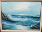 Karl Neumann Original Oil On Canvas Birds Waves Seascape Painting