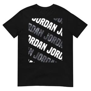 Diagonal Jordan Pattern Design Gift Grey Camouflage Print T-Shirt - Picture 1 of 17