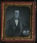 DAGUERREOTYPE MAN WITH SHAGGY WHISKERS. GILDED AND TINTED. FULL CASE.    