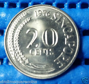1976 Singapore 20 Cents Sword Fish Coin