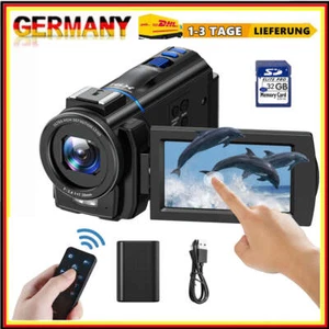 4K Camcorder 48MP Videokamera 3.0" IPS Touchscreen Vlogging Kamera IR Nachtsicht - Bild 1 von 8