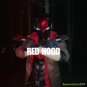 Custom made Batman Red Hood Jason Todd Helmet Cosplay Mask LED Eyes Halloween - Picture 1 of 8