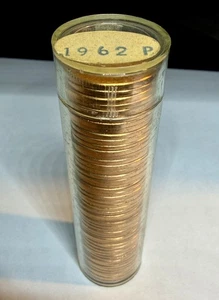 1962 P LINCOLN CENT ROLLE BU. Wunderschöner Ton. Schneller Versand vom vertrauenswürdigen Verkäufer!  - Bild 1 von 4