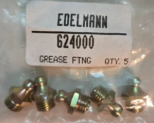 (5) Edelmann 624000 Fettverschraubungen 3/8 -24 x 11/16, 5er Pack - Bild 1 von 2