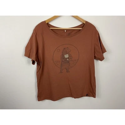 Prana Womens S Journeyman 2.0 Graphic T Shirt Brown Bear Nature Graphic - Image 1 of 4