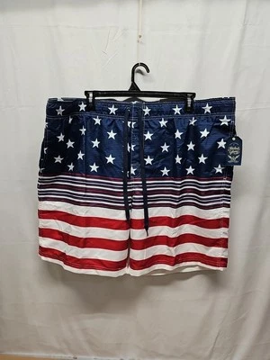 NUEVO Bañador Board Shorts 3XL 48-50 Bandera Americana Patriótica Forrado Estrella Raya Foto 1 de 4