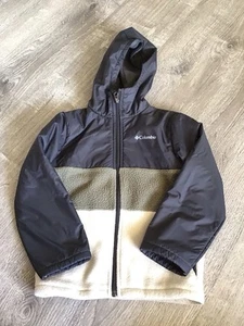 Columbia Jacket Youth Boys Size XS 6/7 Hooded Full Zip Nylon Fleece Coat Gray - Picture 1 of 11
